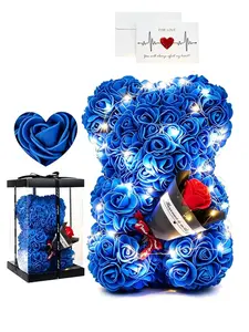 Valentine's Day Creative Pe Rose Bear, Christmas Gift Set, Rose Bear Hug Bear Kit, Perfect Present for Loved Ones, Festive Decoration, Decorative Gifts