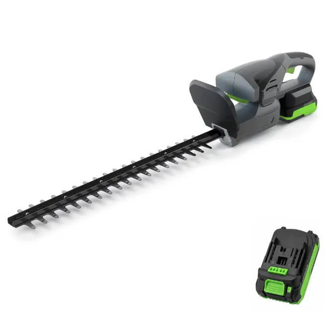 Hedge Trimmer, 18V 2.0Ah Battery and Charger Included, 17.7 Inch Dual Action Replaceable Carbon Steel Blades, 0.63 in Cut Capacity, 4 Lb Lightweight, Safety Lock, Tip Protector