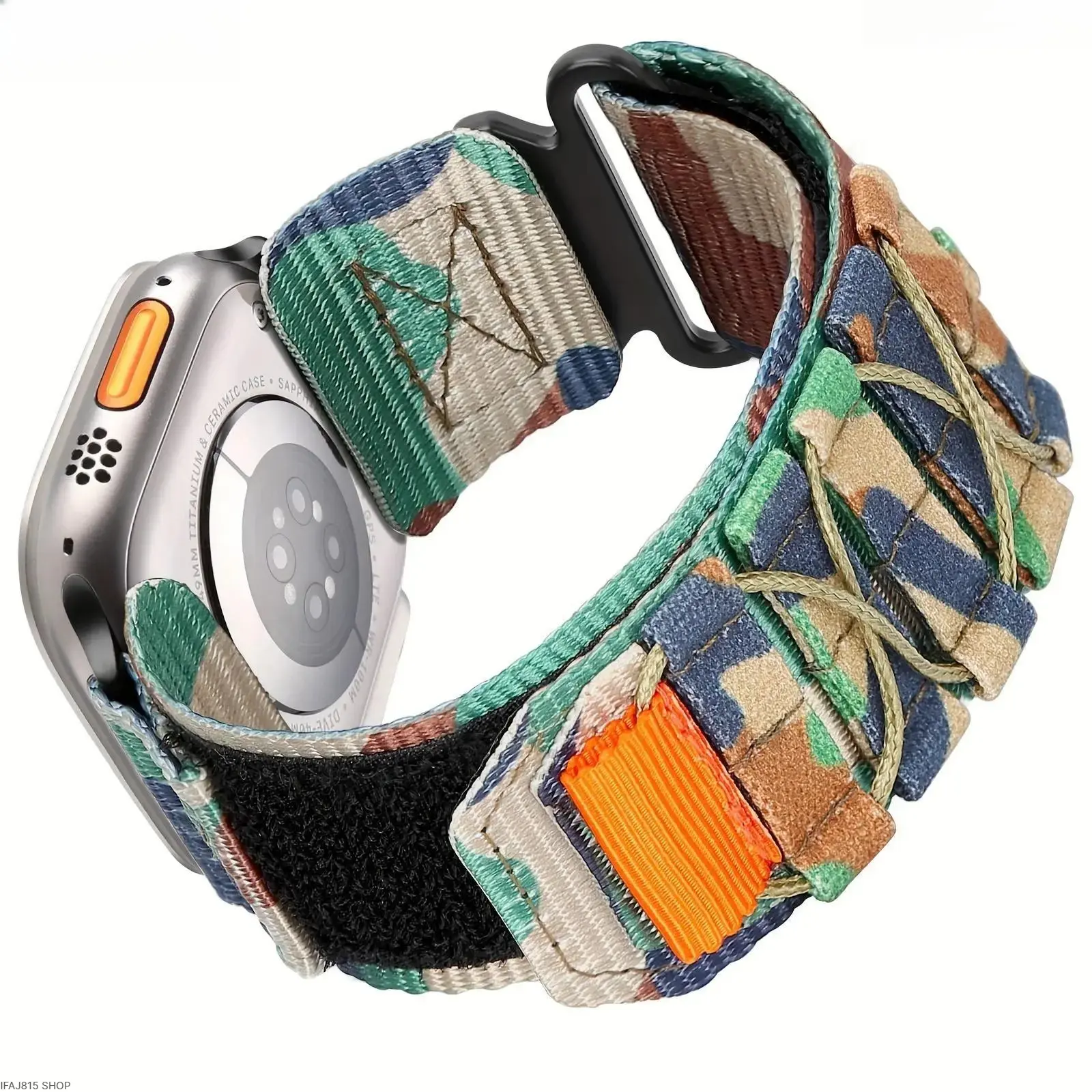 Tactical Camouflage Watch Strap for Men, Sporty Braided Nylon Band with Adjustable Fit, Breathable for Adventure & Workouts, Fits 38mm-49mm, Wearable, Series 1-9, 38/40/41 Mm, Casual, 42/44/45/49 Mm