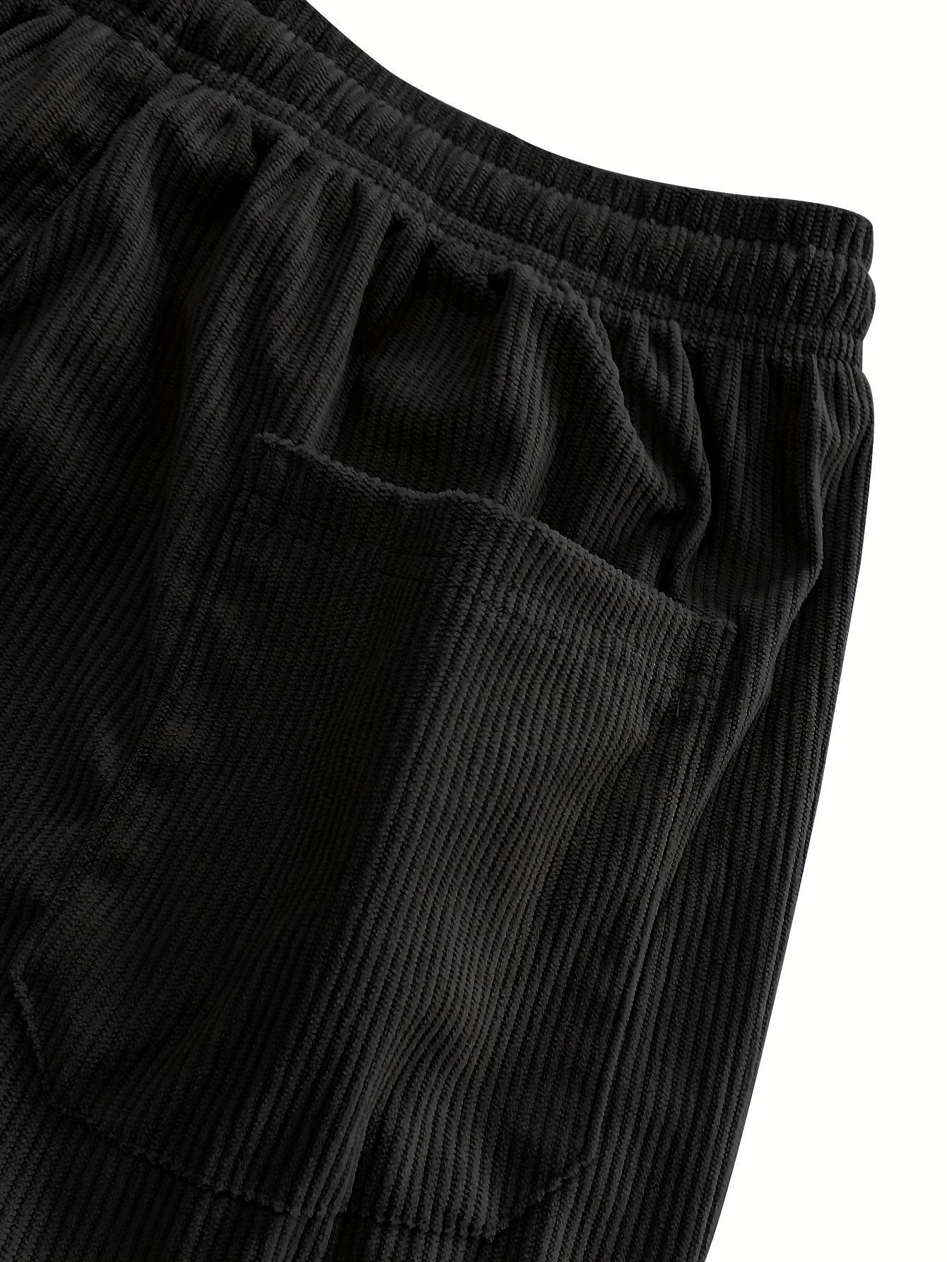 2 Pairs Women's Corduroy Pants, Women's Corduroy Wide Leg Pants 2 Pack, Women's Elastic Waist Corduroy Trousers, Women's Casual Corduroy Sweatpants 2PCS, Plus Size Corduroy Pants