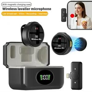 Wireless Lavalier Microphone with Charging Case, Noise-Canceling Mic for iPhone, iPad, Android, Laptop, Ideal for Youtube, Vlog, Live Streaming, Interviews, Singing