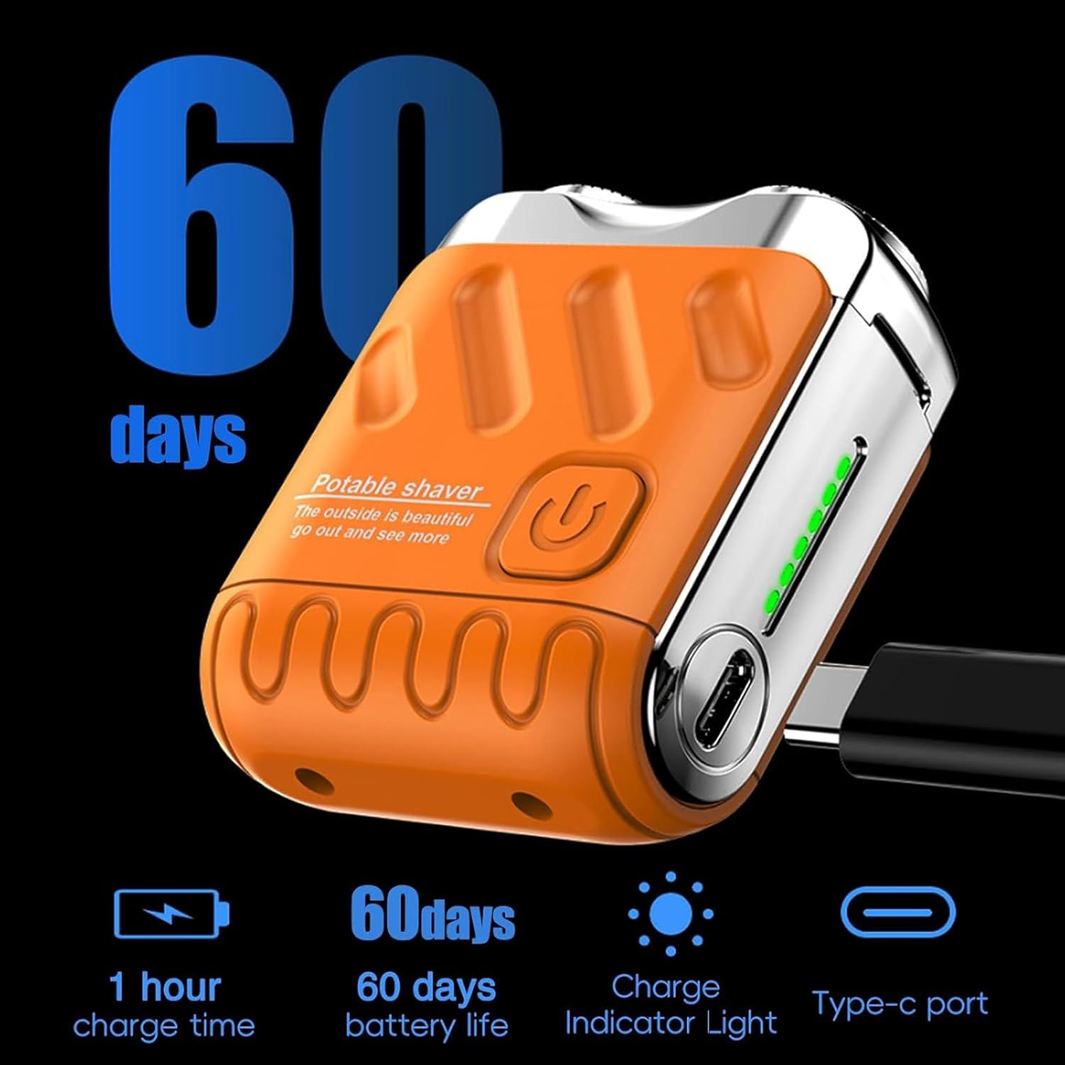 Portable Electric Shaver, Cordless Rechargeable Shaver Machine, 1 Box Double-Head Magnetic Shaver with Cleaning Brush, Charging Cable and Storage Bag, Travel Shaver for Outdoor Use, Dual Head Shaver, Shaving Tool