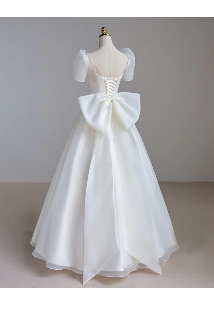 2026 French Light Wedding Dress – Minimalist Forest Style Bridal Gown for Departure & Travel Photography, Ethereal Reception Evening Dress