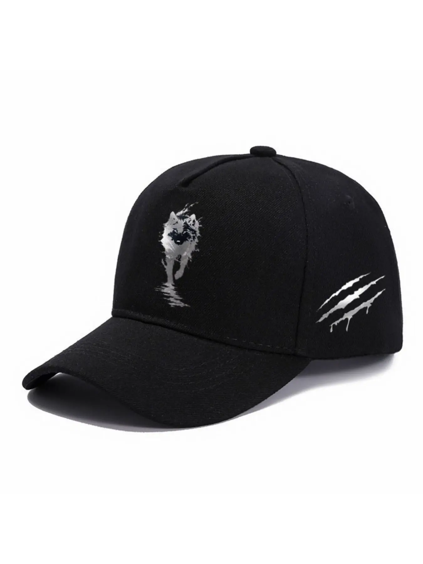 Silver Wolf Claw Pattern Baseball Hat, Adjustable Street Fashion Cap, Loose-Fit Outdoor Sports Hat, Perfect for Daily Wear and Gifts