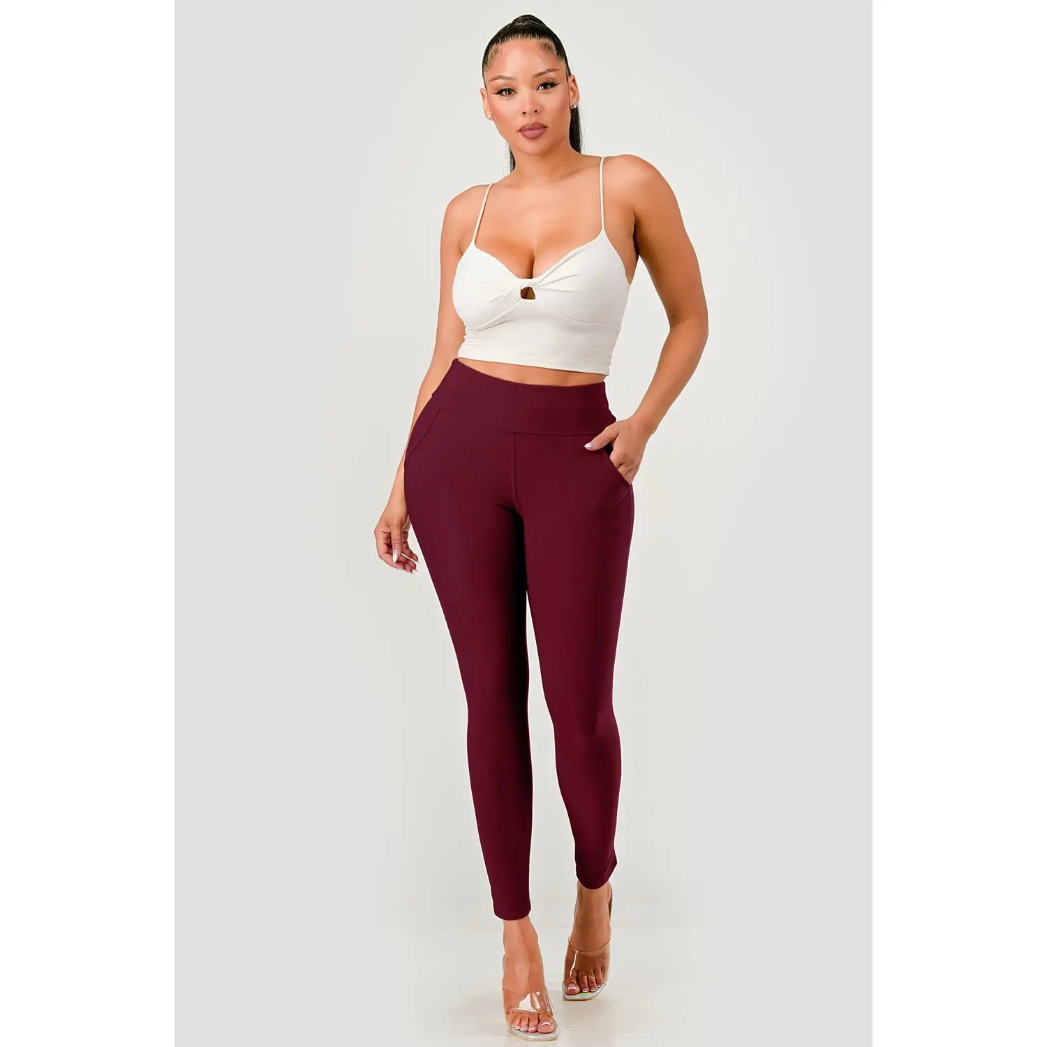 Shosho Womens Sculpting Treggings Skinny Pants