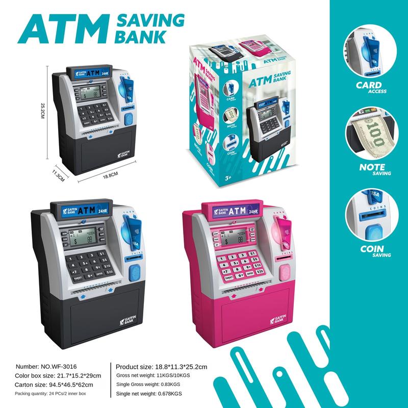Internet-Famous Smart ATM Piggy Bank, Password & Card Swipe Financial Literacy Toy, Large Capacity Deposit & Withdrawal, Kids' Christmas Gift Internet-Famous Smart ATM Piggy Bank, Password & Card Swipe Financial Literacy Toy, Large Capacity Deposit & Withdrawal, Kids' Christmas Gift