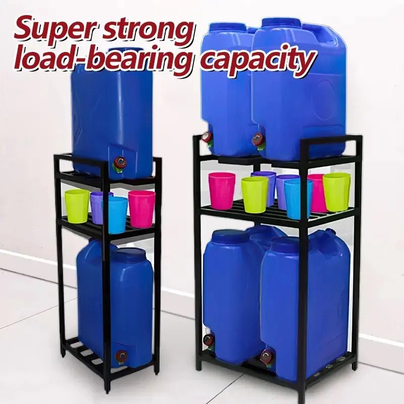 2/3 layer White/Black Water Rack Water Container Rack And Water Tank Bracket Water Gallon Rack Organiser Steel Installation organizer Water rack jug stand