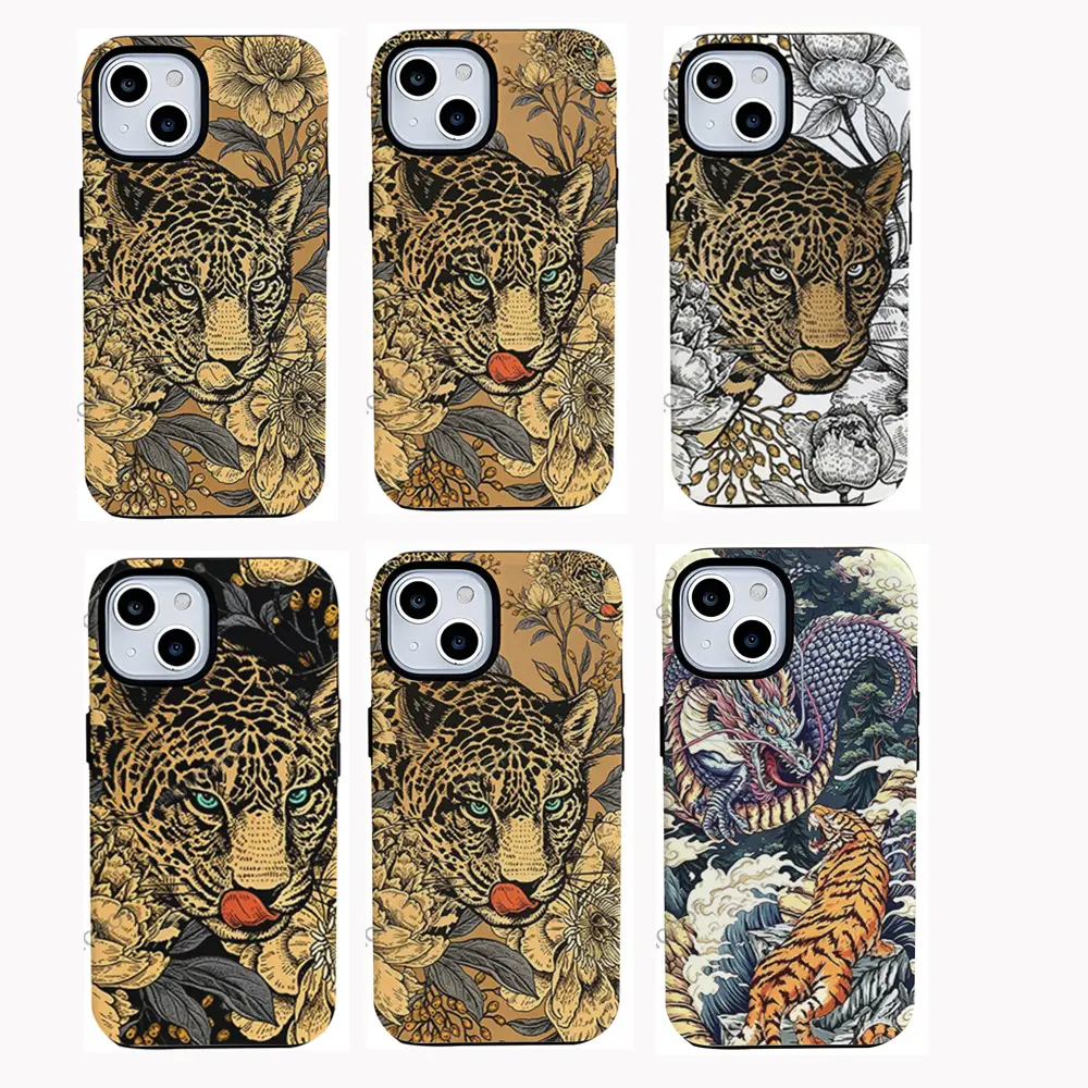 The art illustration leopard phone case is suitable for iPhone 17 Pro Max, Air 16, 15, 14, 13, 12, 11 Pro Max Plus / Samsung Galaxy, S25, S26, S24 Ultra, FE, Glossy phone case. It features an Ultra Soft touch, Shock Proof protection shell with a hard shel