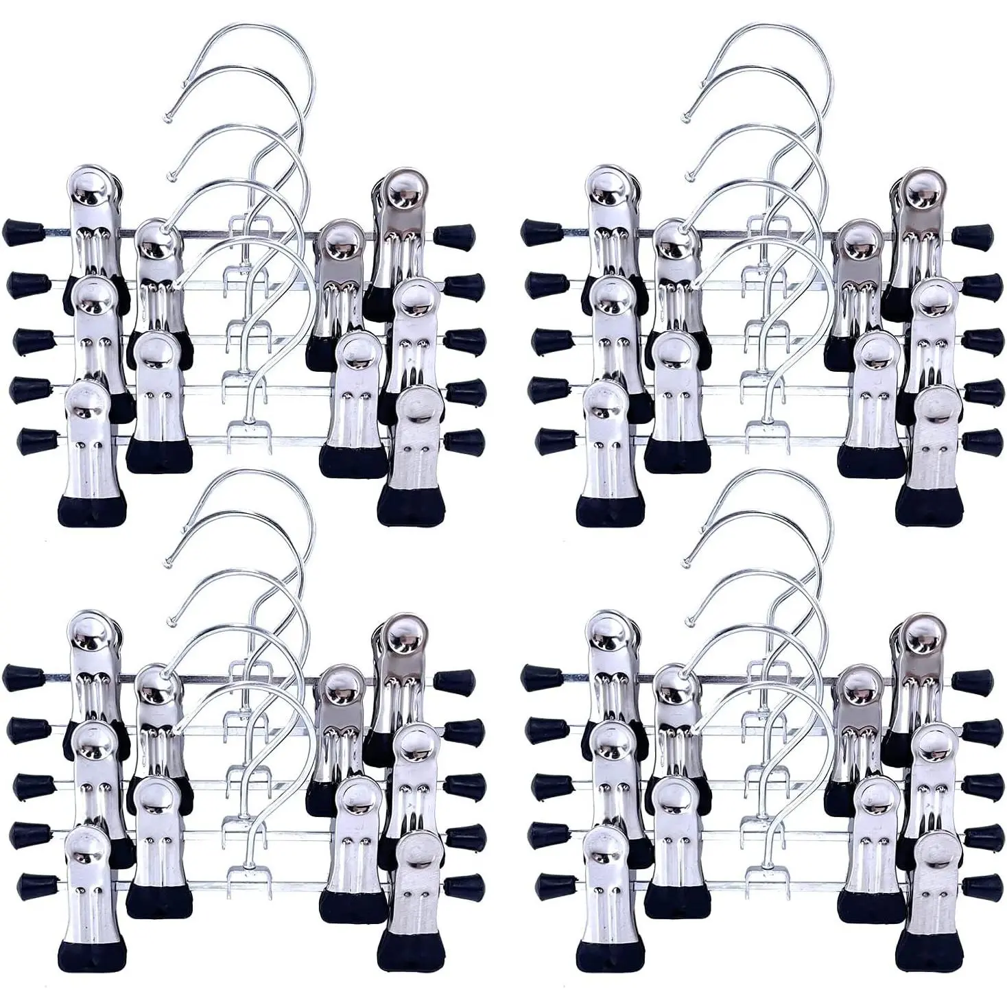 Household Light Metal Vinyl Hanging Home Organizer Set - 20pcs Adjustable Shoe Rack, Pet/Baby Pants Folder, 6" Heavy-Duty Laundry Hooks, Socks Holder, Double Towel Bags, Clothes Clip, Boot Hanger, Travel-Portable, Space-Saving, Stainless, Durable, 20 Pcs