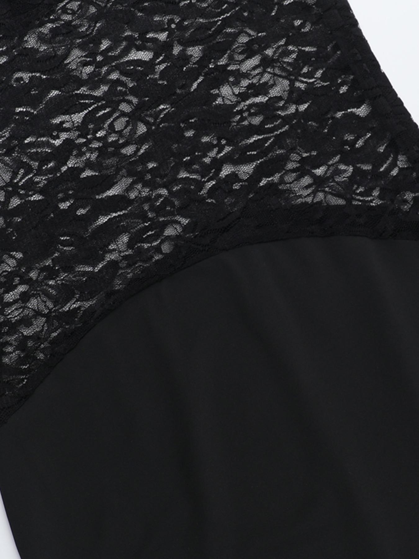 Women's Solid Color Lace Dress, Sexy Fashion Cami Dress for Party Club Dating Wear, Women's Dress for Summer