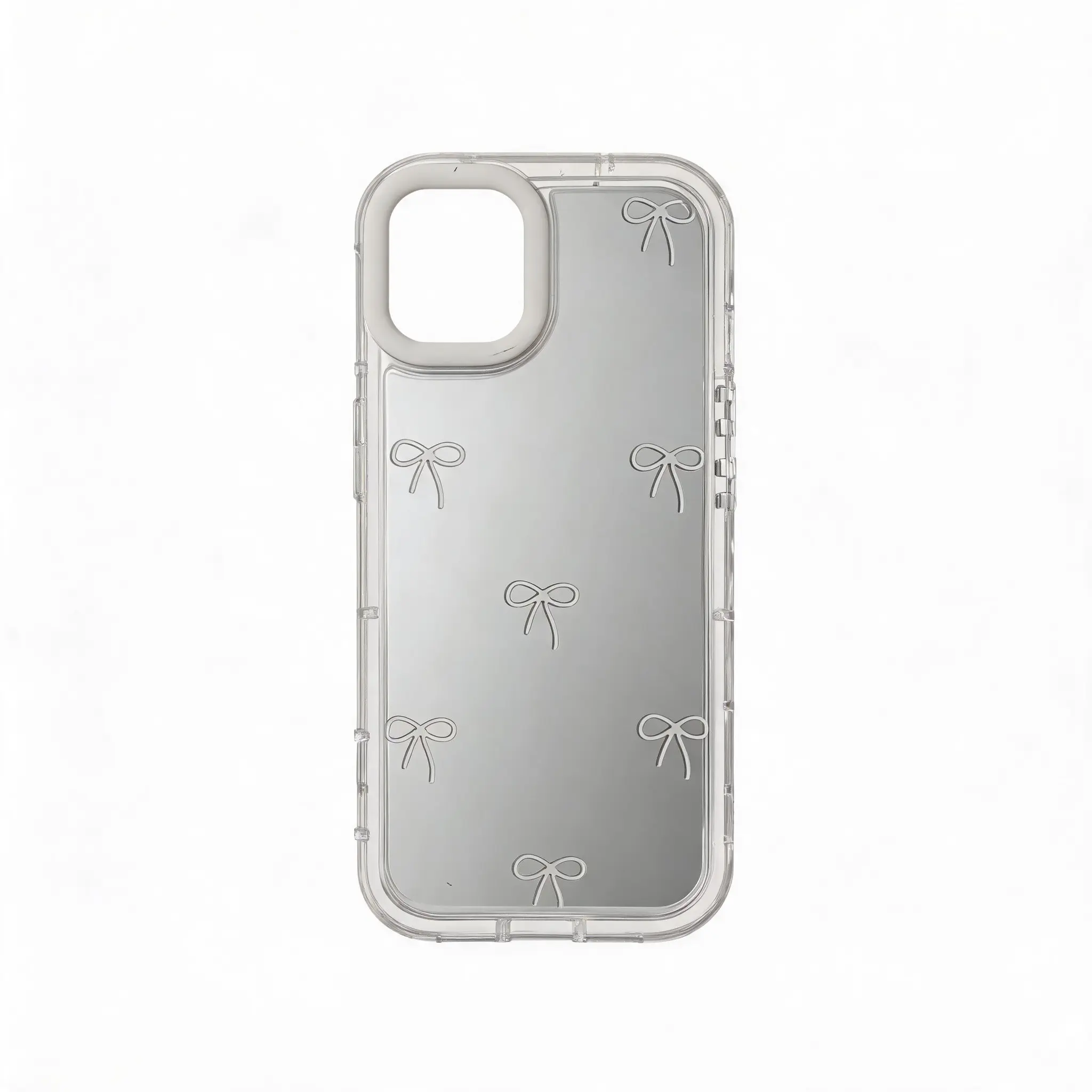 High-Style Mirror Butterfly Print Transparent Anti-Shock Phone Case, Ideal for Daily Commute, Social Events, Photo Recording
