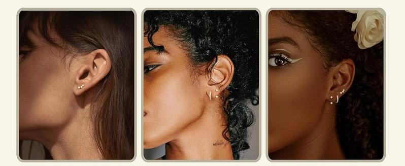 3 Pairs Earrings for Women , Earrings Stacks for Multiple Piercing Dainty Cartilage Huggie Hoop Earrings Hypoallergenic Small Cubic Zirconia Stud Hoop Earrings Set