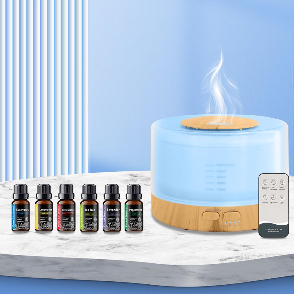 Ultrasonic Smart Diffuser Humidifier - 16.9oz Tank, Timer Modes,  7 Color Lights (Includes 6 Premium Essential Oils) air  purifier essential oil aroma diffuser d is ff user aroma aromatherapy oil Color-Changing