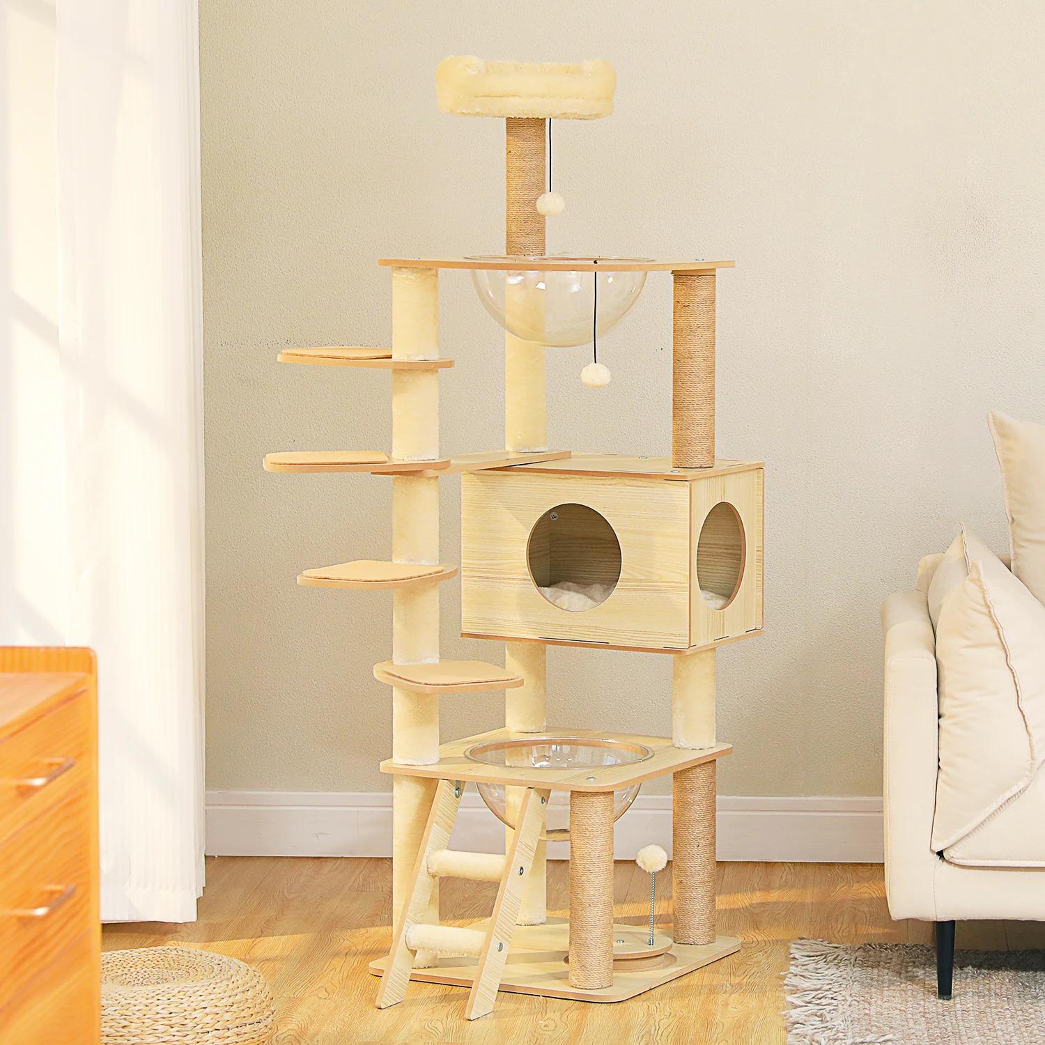 Cat Tree / Tower for Indoor , Cat Condo Cozy Plush House with Hang Ball, Pet Furniture with Scratching Posts cat tree