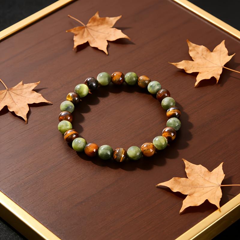 Tiger Eye Wealth & Prosperity Bracelet - Vintage Lucky Coin Charm with Natural Healing Stones, Manifestation Jewelry for Good Luck & Abundance, Unisex Daily Wear.