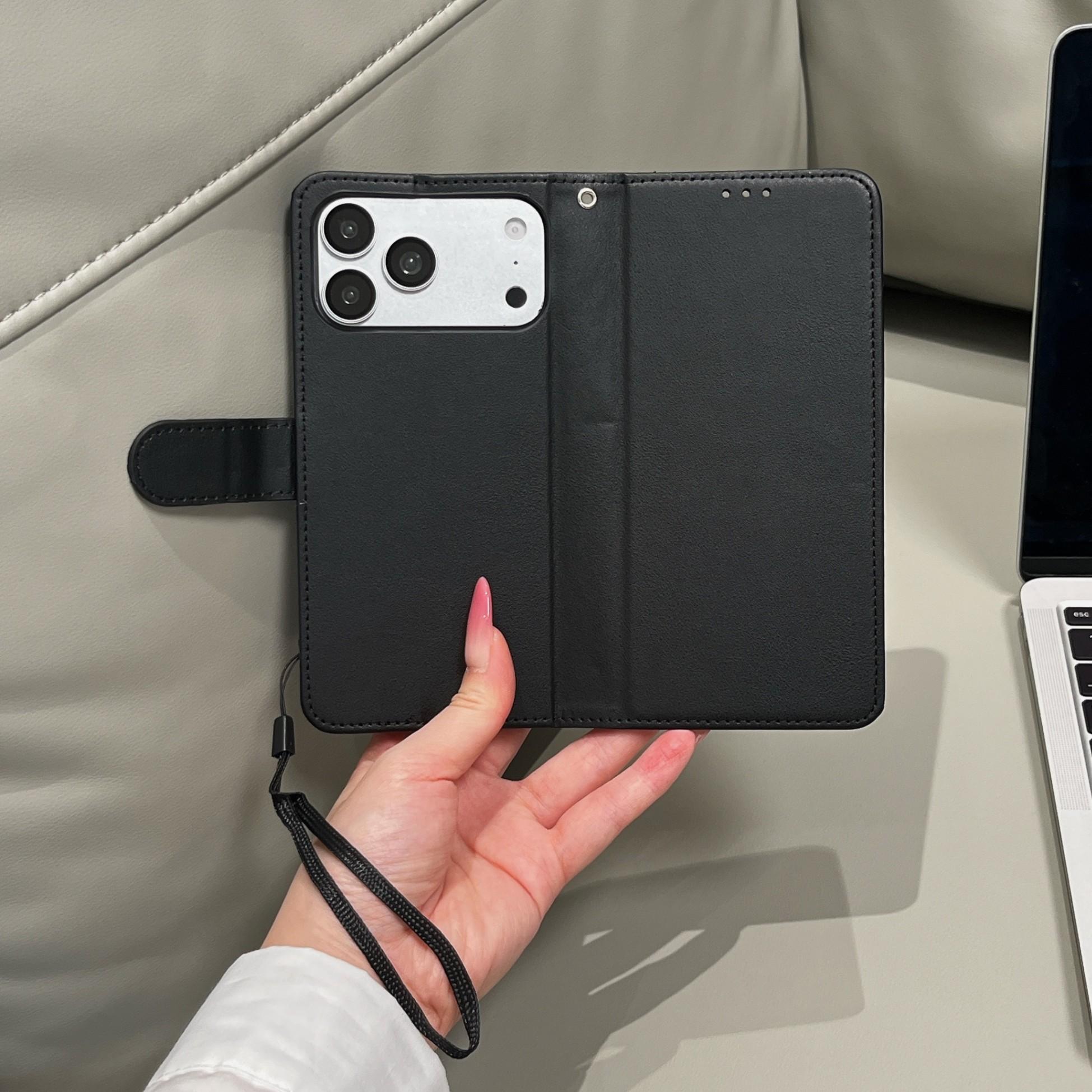 Luxury Leather Flip Wallet Case for Men, Kickstand Card Holder, Shockproof Folio Cover for iPhone 17 Pro Max 16 Pro Max 15 14 13 12 11