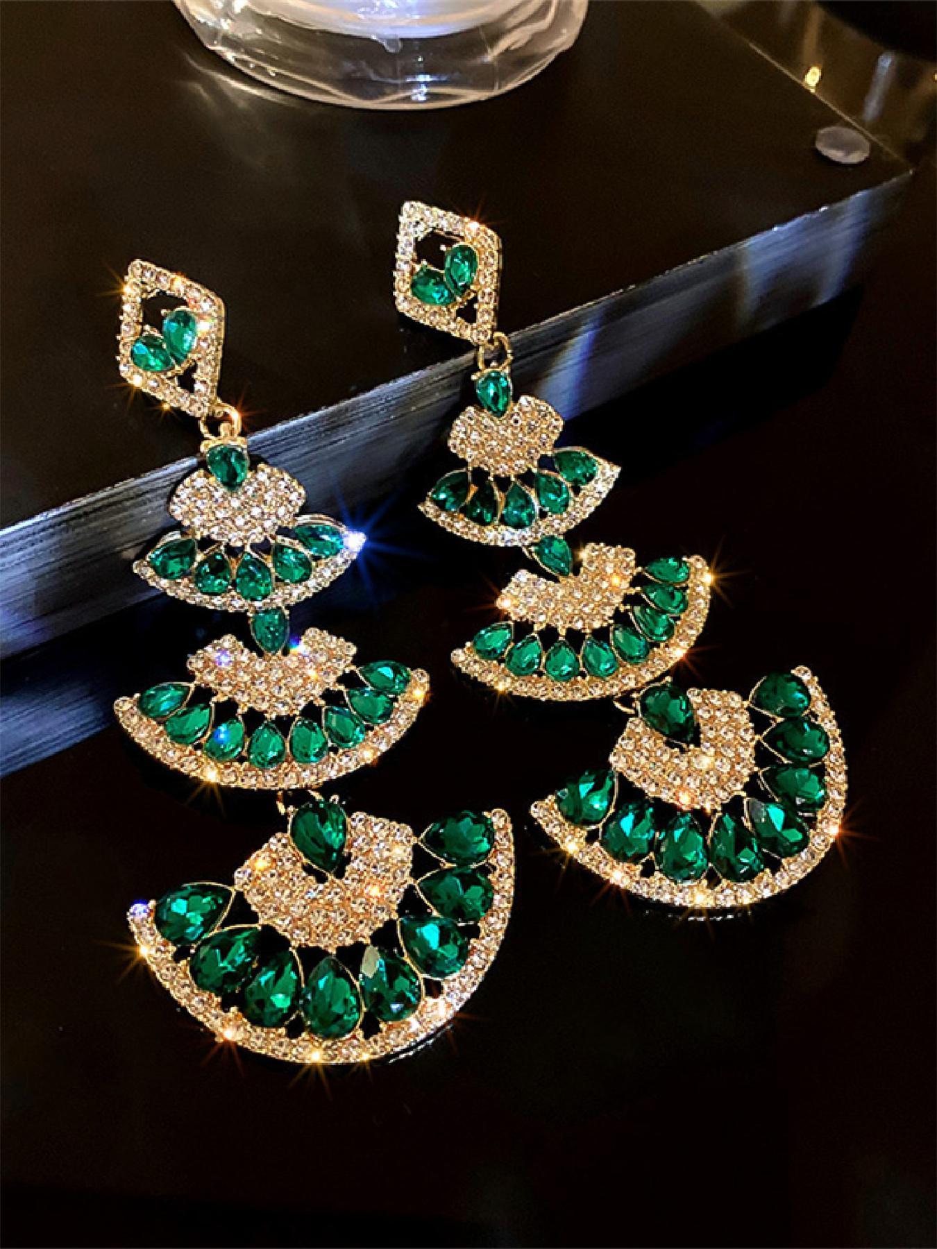 Vintage Teardrop Earrings, Elegant Artificial Crystal Decorated Dangle Earrings for Women, Fashion Jewelry for Party, Daily Decor, Trendy All-match & Exquisite Jewelry for Birthday Gift