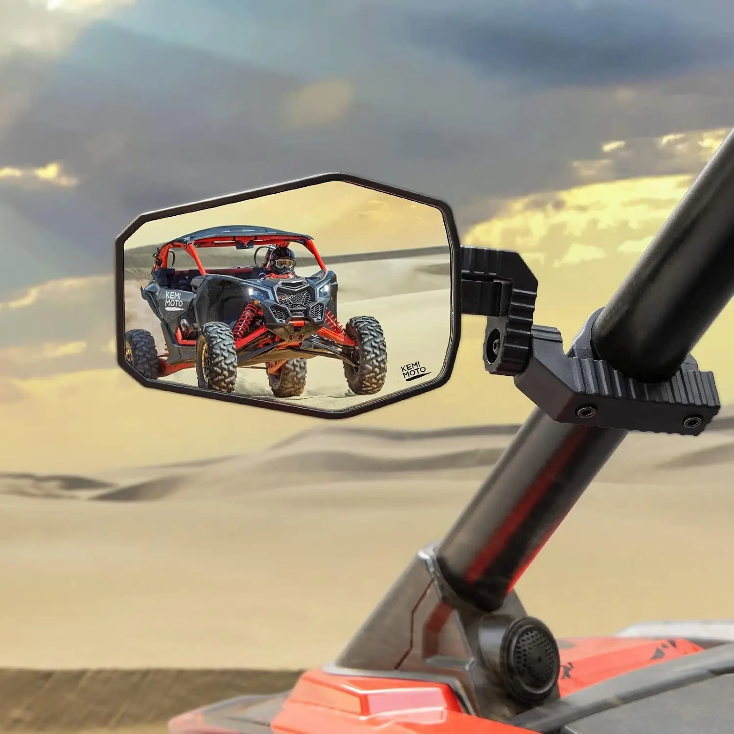 UTV Side Mirrors, UTV Mirrors for 1.65-2 inch Roll bar Compatible with Polaris RZR, Can-Am Maverick X3, Pioneer, Talon, Teryx, Gator, CFMOTO, Multi-Adjustment Convex Mirrors