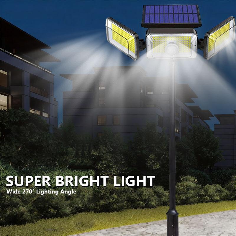 1/2-Pack High Brightness Solar Motion Sensor Lights Durable Waterproof IP65 Design for Outdoor Security & Landscape Lighting Enhancement with Remote Control and Adjustable Heads