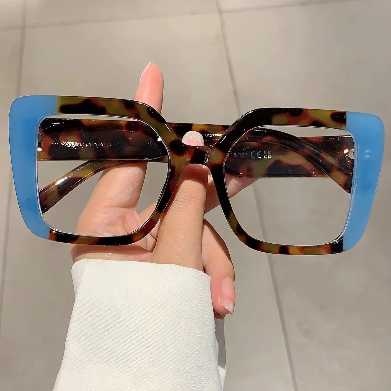 Women’s Square Full Rim Non-Prescription Glasses Elegant Minimalist Fashion Eyewear Durable Frame with Sturdy Metal Hinges Classic Versatile Eyeglasses Perfect for Daily Wear Office Work Formal Events Business Casual & Modern Simple Style Looks