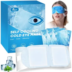 Cooling Gel Eye Masks, 8 Pack - Soothing Cold Compress for Puffiness, Dark Circles & Migraine Relief, Disposable Hydrogel Patches with Plant Extracts, Individually Wrapped Travel Gift