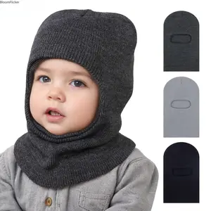 2-in-1 Striped Knit Balaclava Hat with Integrated Neck Warmer, Thermal Insulated Stretch Lightweight Winter Headwear for Teens, Machine Washable Multi-Color Ski Mask, Outdoor Gear for Daily Play & New Year Celebrations