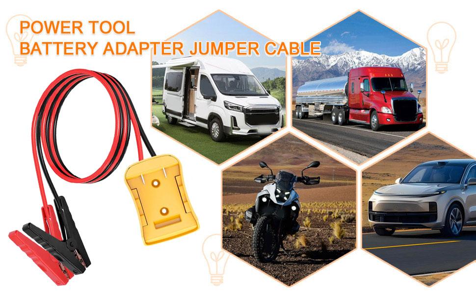 Heavy Duty 8AWG Silicone Jumper Cables Compatible with DEWALT 20V Tool Battery 2FT Automotive Booster Cables for Jump Starting Cars Trucks Emergency Kit