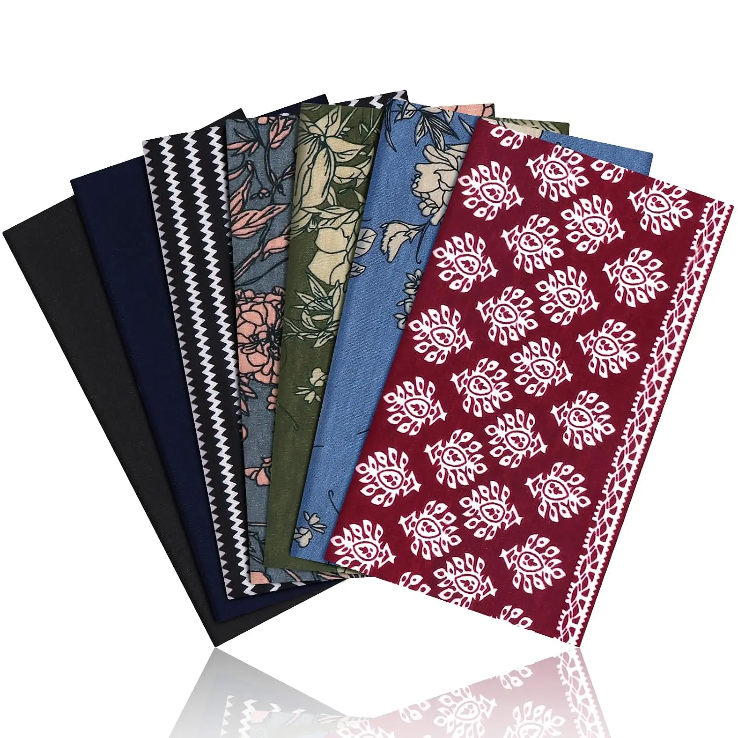 Boho Headbands for Women, 7 count Fashion Wide Hair Bands for Summer  &  Festival