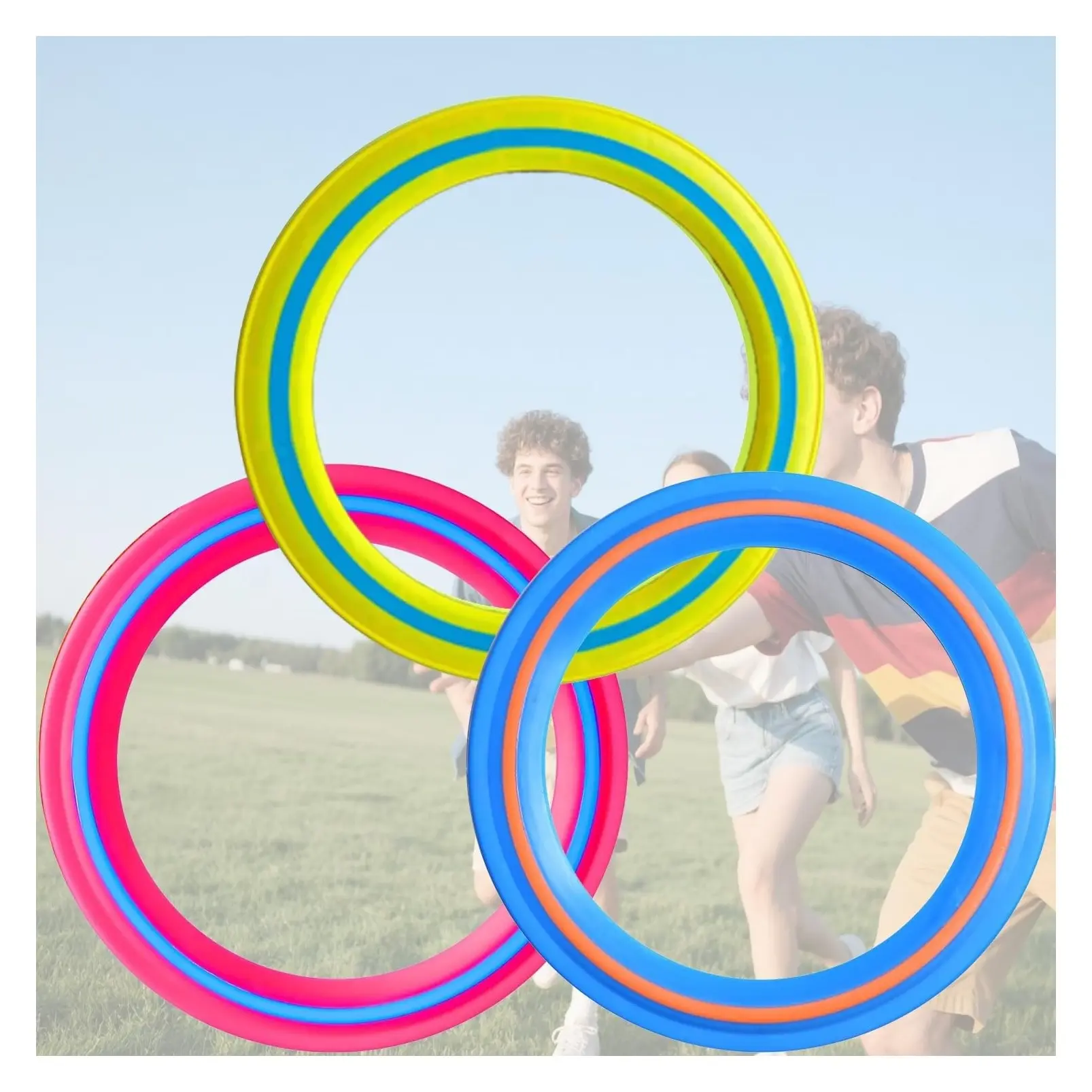 11-Inch Soft Flying Ring 3-Piece Set - Outdoor Flying Disc Toy for Beach, Backyard, Park & Pet Play, Family Fun Throwing GameGift