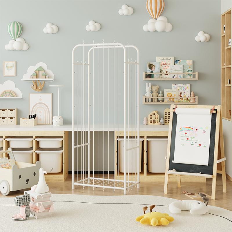 Stuffed Animal Storage, Metal Tube Stuff Animal Organizer, 55.5” x 18.5” x 13” Stuffed Animal Cage With Brake Wheel and Fixed buckle, Sturdy Toy Organizer for Nursery, Kids Room, Playroom Deals For You Days