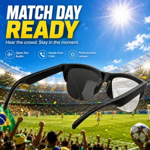 Bluetooth Audio Smart Glasses photochromic auto UV switch lenses built in speaker noise reduction clear call open ear no ear pressure lightweight all day wear for motorcycle riding beach work travel ideal holiday present