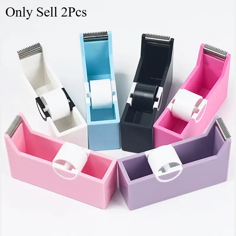 2pcs Extension Tape Eyelash Holder Base, Lash Adhesive Tape Cutter Dispenser, Grafting Lash Plastic Rotating Tape Cutting Makeup Tool