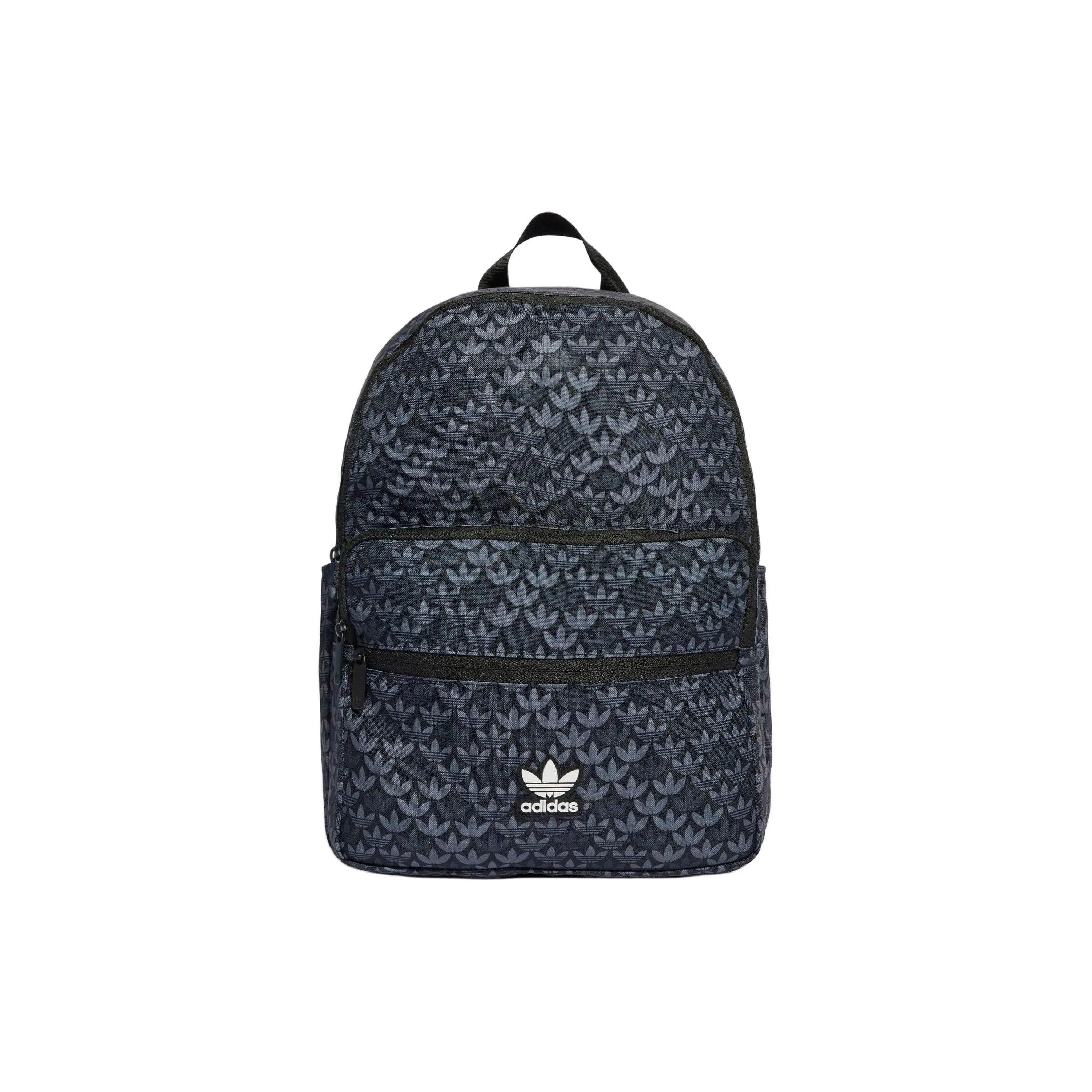 Adidas Originals Trefoil Logo Print Recycled Polyester Backpack for Women, Classic Style, Black