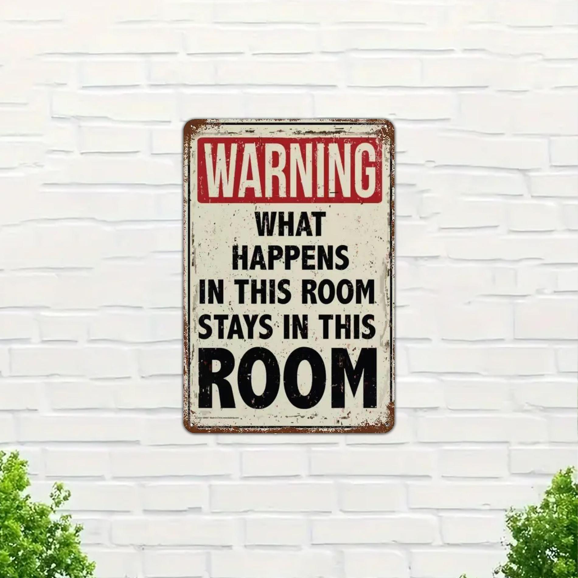 【20*30cm/8*12inch】Metal-Tin Sign, 1 Count Letter Pattern Wall Art Warning Sign for Home Living Room Bedroom Decoration, Home Decor 2025, House Number Plate