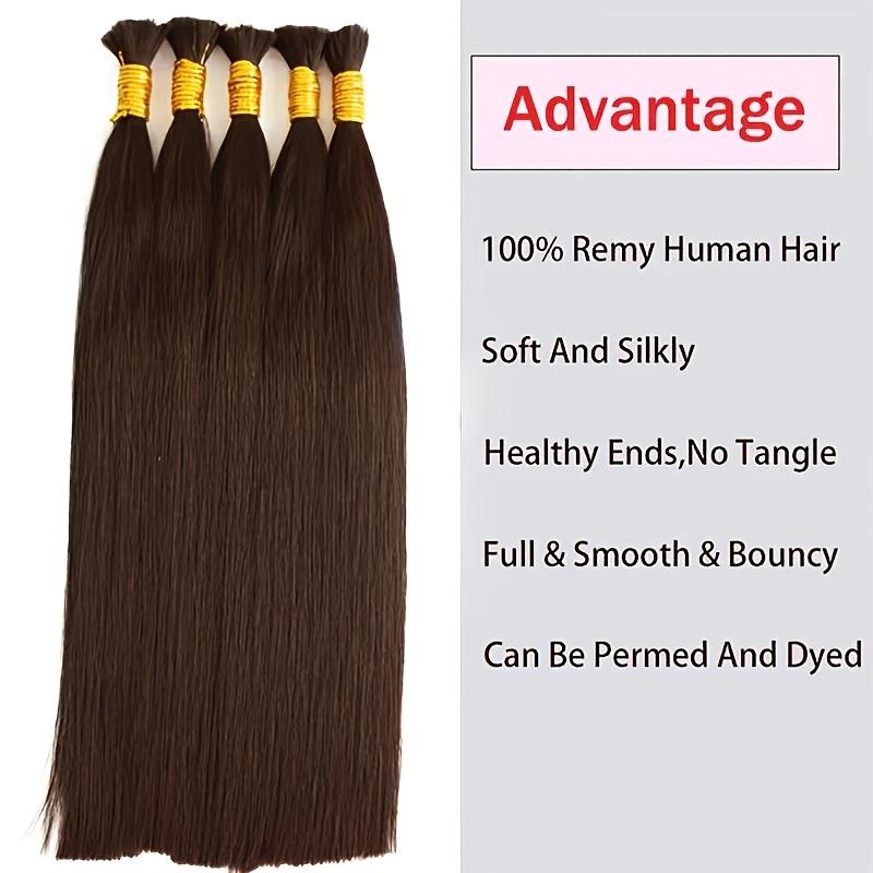 2025 Hot New Straight Braiding Hair Bulk - Virgin Human Hair Extensions, Unprocessed for Versatile Styling, Ideal for All Ethnicities, Textured Hairstyle |   Deep Glossy Shine |   No Weave Hai