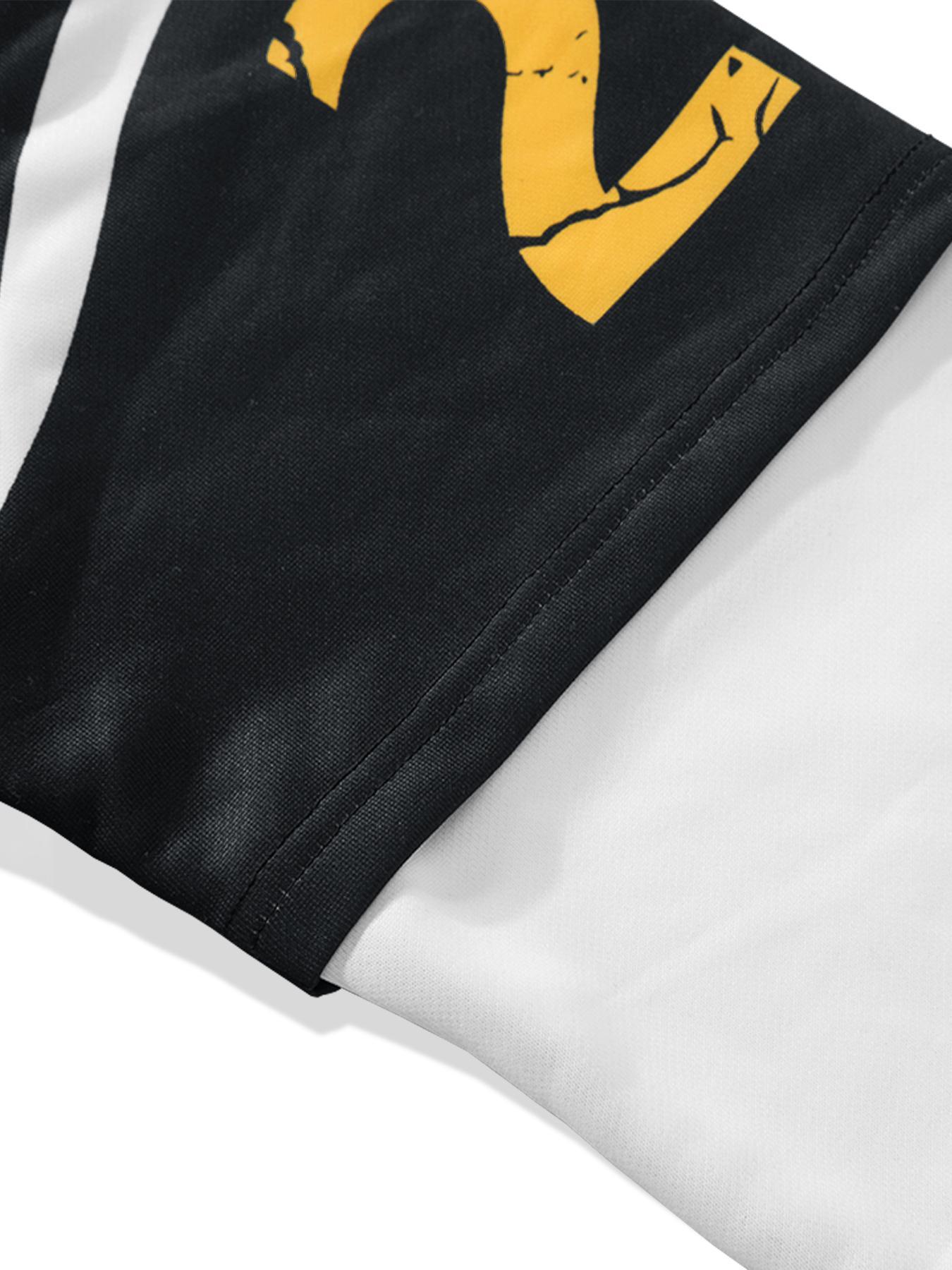 Men's Letter & Number Print 2 in 1 Drop Shoulder Camo Sweatshirt, Regular Fit Casual Long Sleeve Round Neck Pullover for Fall & Winter, Men's Clothes for Daily Wear