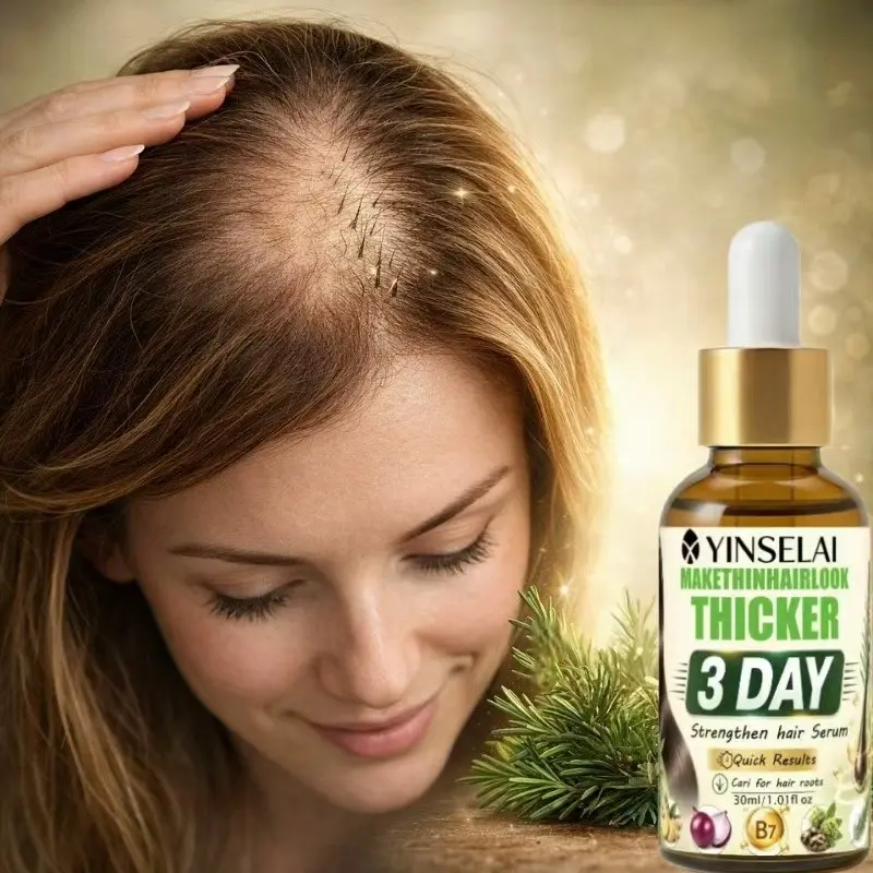 Hair Growth Serum with 80% Turmeric Powder, Strengthens Hair Roots, Nourishes Hair, Thickens Sparse Hair, Biotin, Rosemary, Onion Keratin, Hair Thickening Serum
