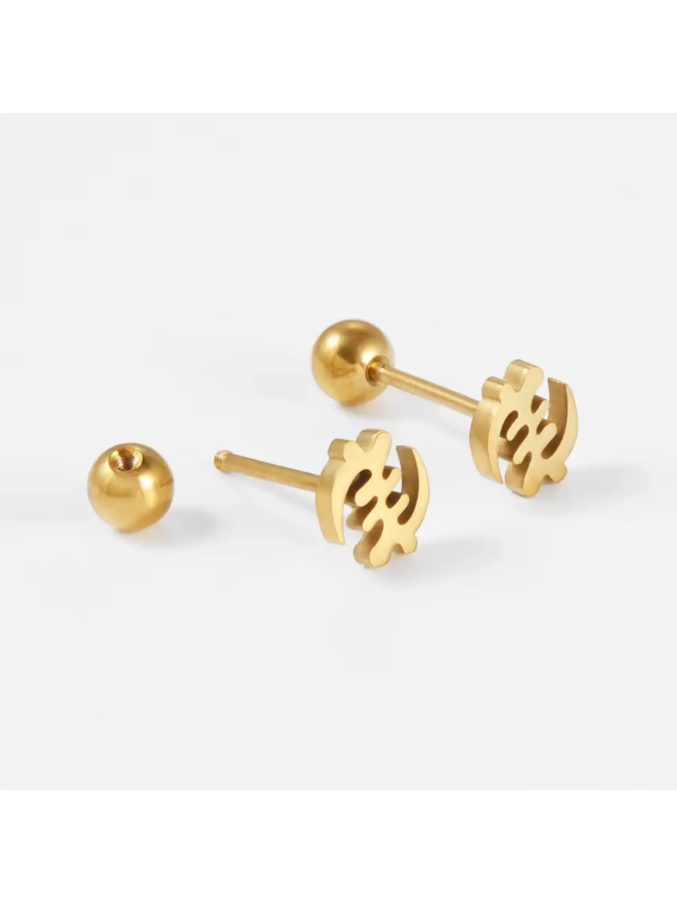 1Pair/Stud Earrings for Threads Women Men Girls Stainless Steel African Map Gye Nyame Ankh Symbols Traditional Jewelry High Quality Earrings Earrings Studs