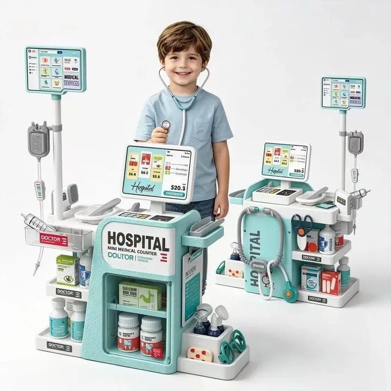 Kids Doctor Play Hospital Playset, Pretend Medical Station Toy with Full Doctor Accessories, Interactive Nurse Role Play Pretend Play Set, Educational Gift for Boys Girls Ages 3+
