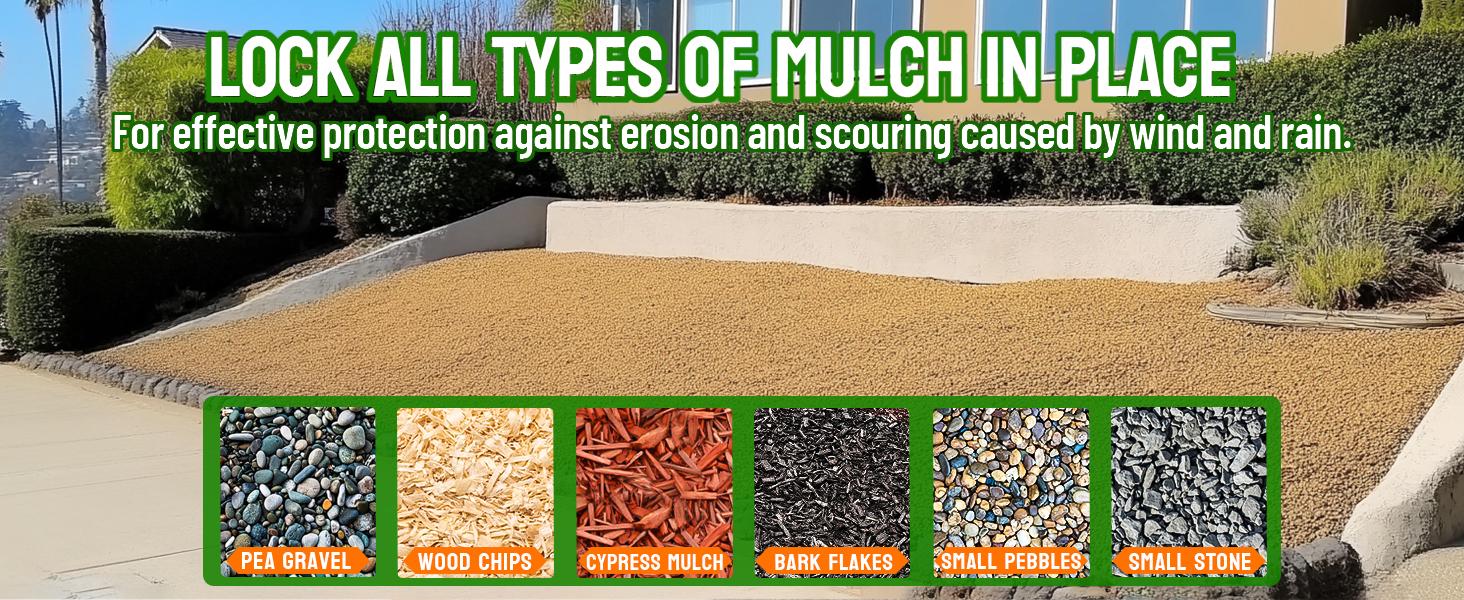FUNEPOXY Waterproof Mulch Glue for Landscaping - Fast-Drying, Non-Toxic Rock Glue Binder for Garden, Stone & Mulch Compatible, Liquid Adhesive for Outdoor Use