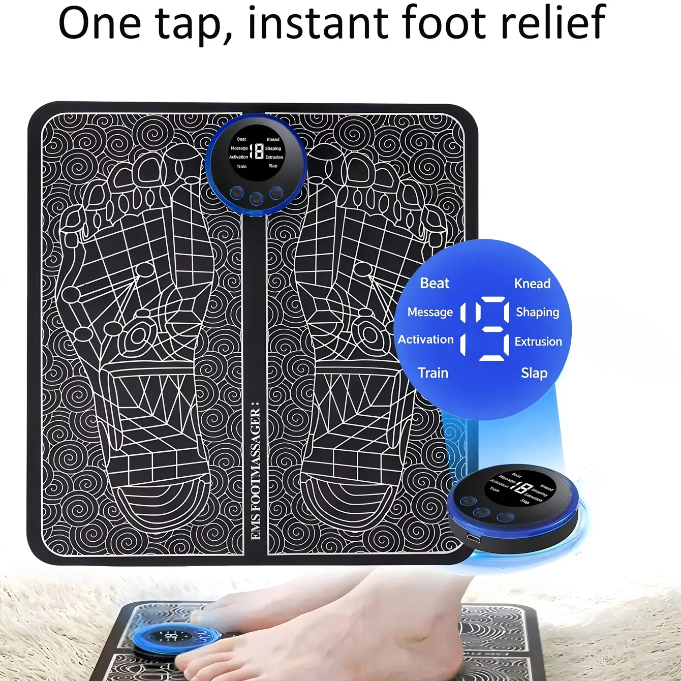 Rechargeable Foot Massager Pad, Electric Foot Massage Tool, Promotes Blood Circulation, Relaxing Foot Mat, Mg-01 Model, 3w Power Consumption