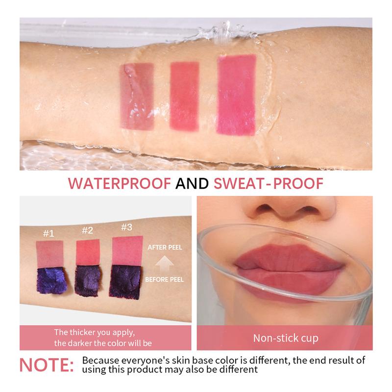 Long-lasting Lip Stain, Matte Peel-off Lip Gloss, Hydrating Liquid Lipstick for Girls & Women, Suitable for All Skin Tones, Suitable for All Occasions Lip Makeup, Gift
