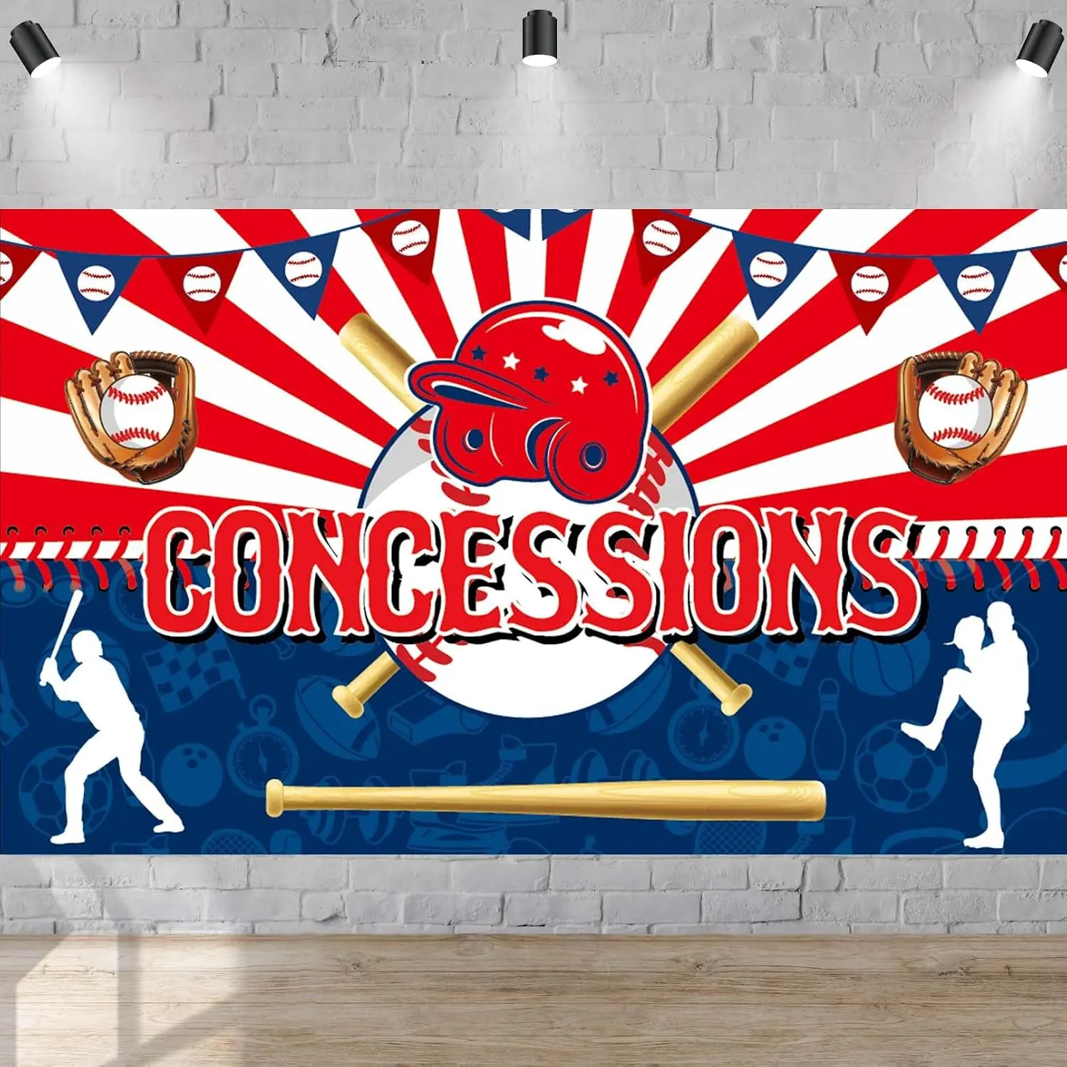 Large Baseball Concessions Banner Baseball Party Decorations  Themed Birthday Backdrop for Boys  Teens  Themed Birthday Party Decor Supplies