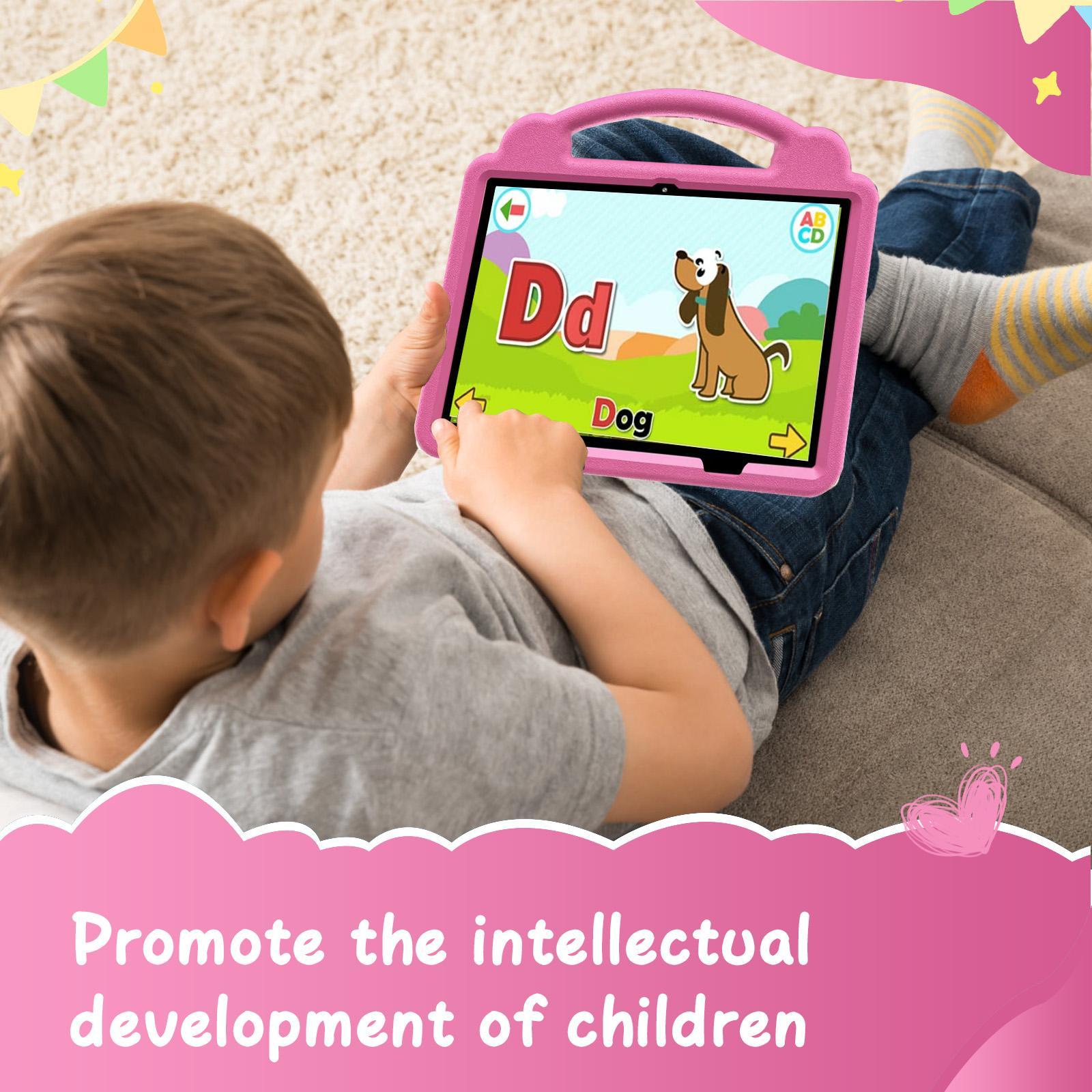 Parents Control Design Learning Tablet, Learning Entertainment Tablet, Multifunctional Educational Tablet with Educational App, Dual Camera, Shockproof Case, Birthday Gifts