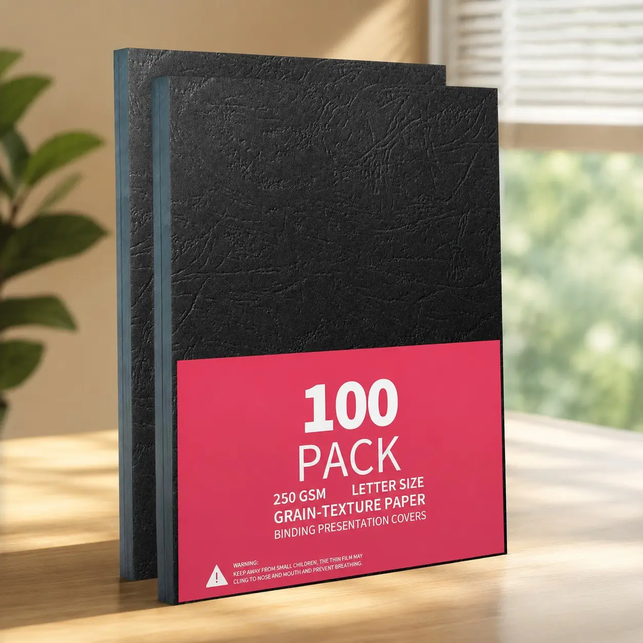13 Mil Grain-Texture Paper Binding Covers, 8.5x11", Black, 100 Pack | 250 GSM, 90 lb, Square Corners, Unpunched, for Business & School Projects