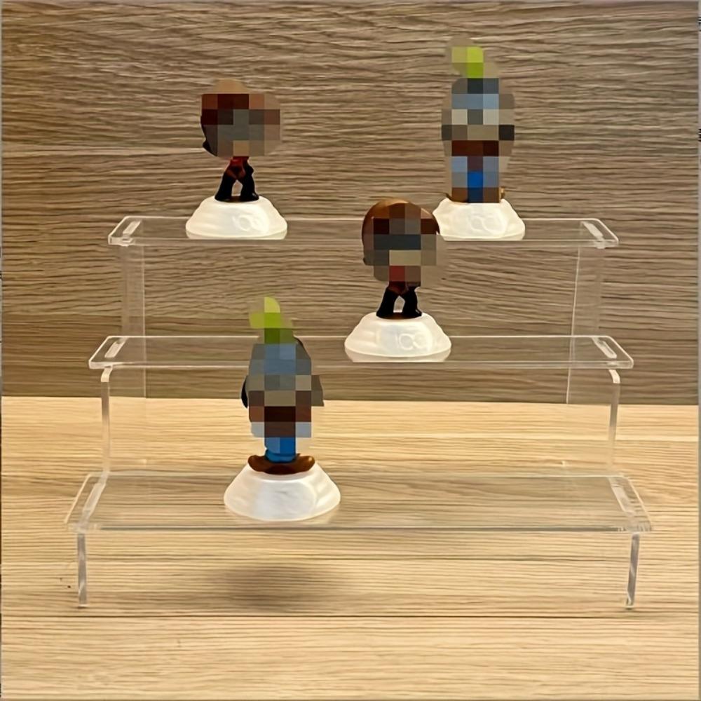 3-Tier Clear Acrylic Display Stand for Collectibles, 27 Inch Height with 3 Compartments, Sturdy Multi-Functional Modern Design, Acrylic Display Risers