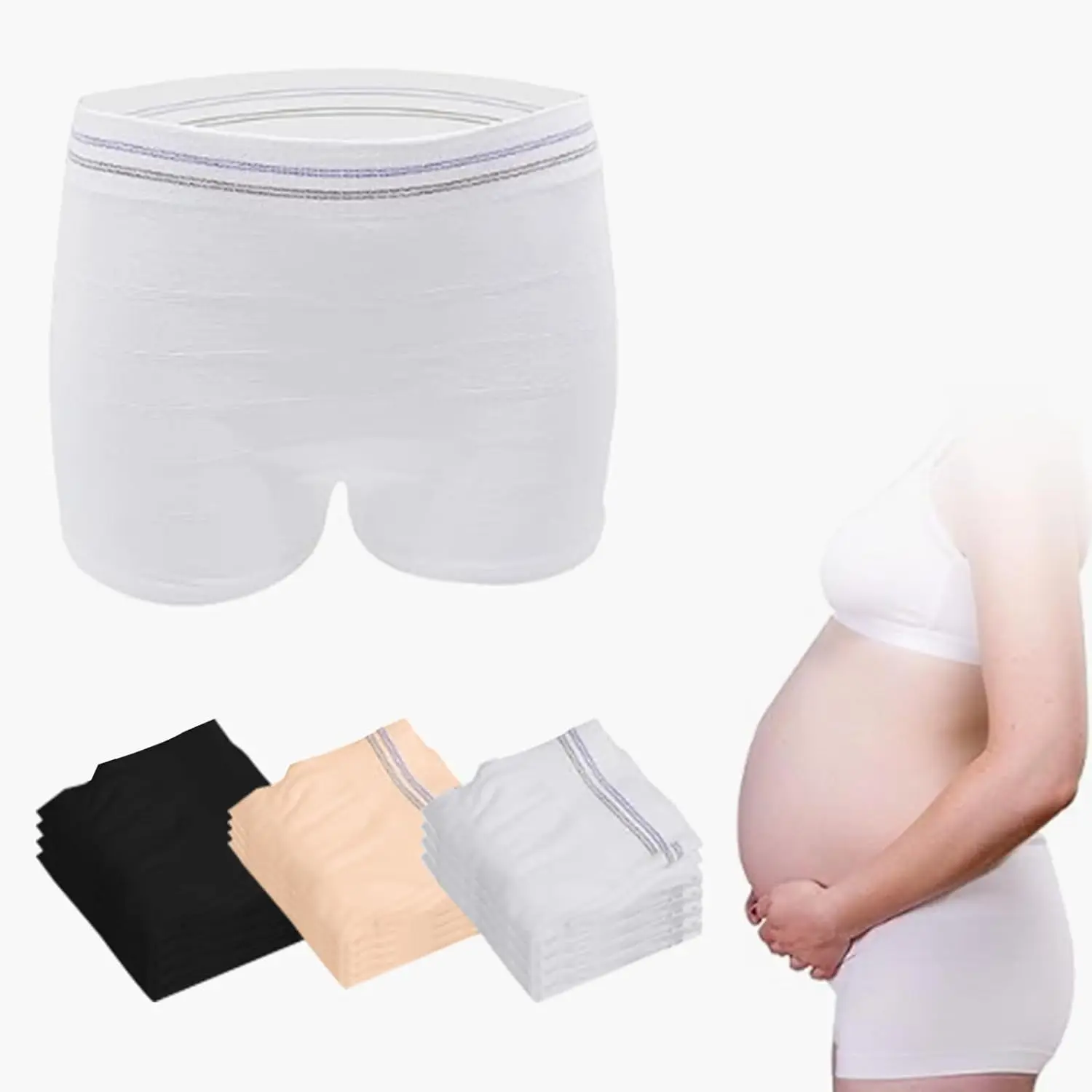 Mesh Postpartum Underwear 12 Pack High Waist Reusable Post Bay C-Section Recovery Maternity Panties  Women Washable Mesh Panties (L)