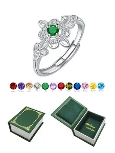 Keltic Witch Knot Birthstone Ring, Elegant Jewelry Gift for Wife, Mom, Friend, Anniversary, Birthday, Mother's Day, Christmas
