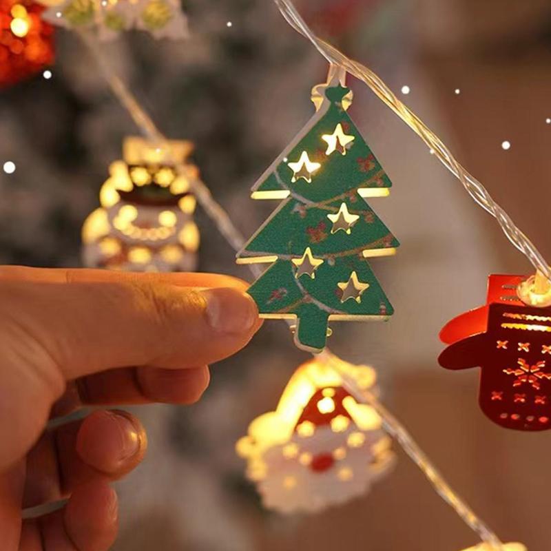 1 LED Christmas Decoration Light with Santa, Snowman, Candy Cane, Tree, Stocking, Snowflake, Iron Art Design for Holiday Atmosphere