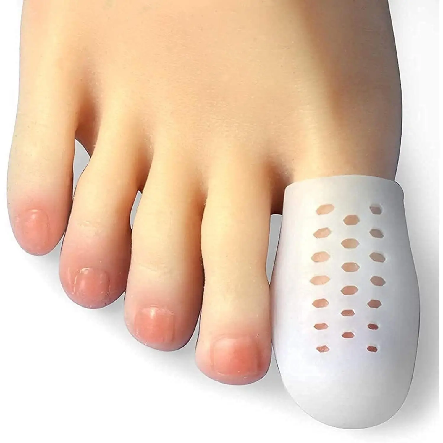 Big Toe Cap, 10 Pcs Breathable Toe Protector Toe Cover Sleeves with Holes, Provides Relief from Missing or Ingrown Toenails, Corns, Blisters, Hammer Toes, Reduce Friction